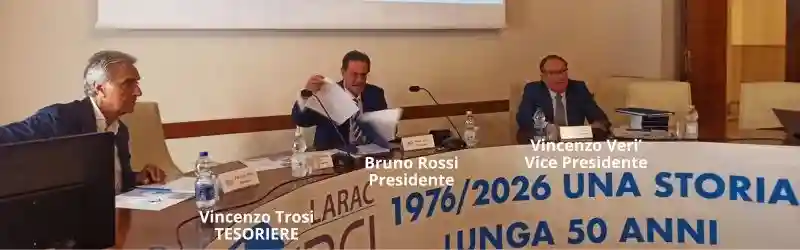 LRAC USARCI, Il podio dei relatori al XXII Congresso Usarci Larac a Pescara, incentrato sul cambio al vertice e sulle tutele per l'agente di commercio.