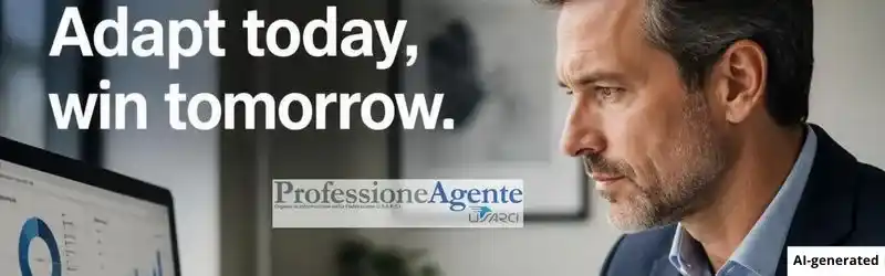 Agente di commercio adulto che consulta grafici digitali su schermo mentre prende appunti su taccuino aperto